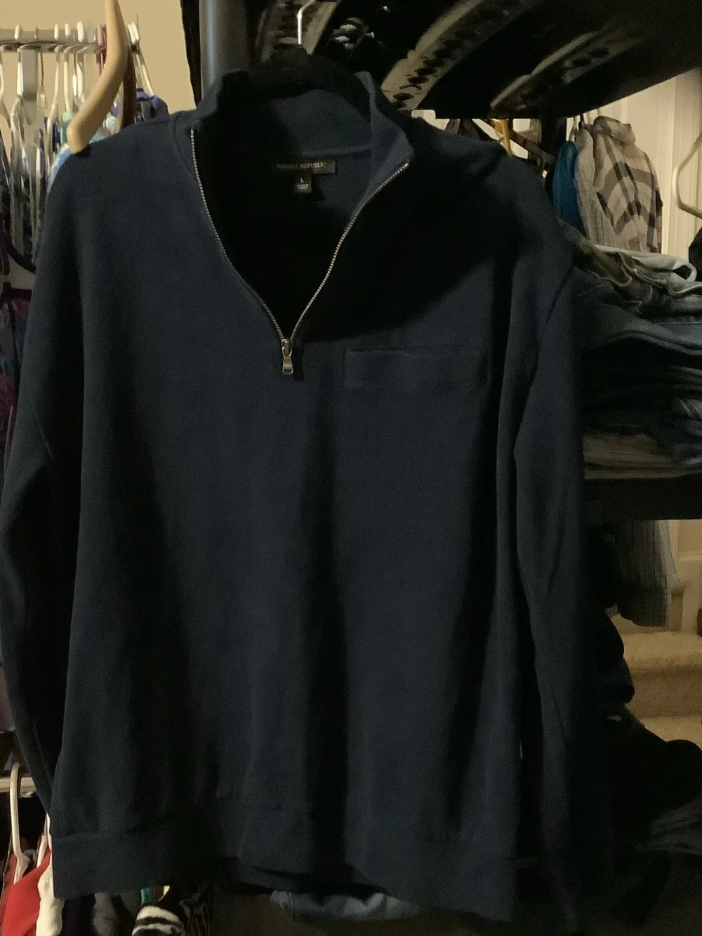 Banana Republic Men’s Navy Half-Zip Sweater